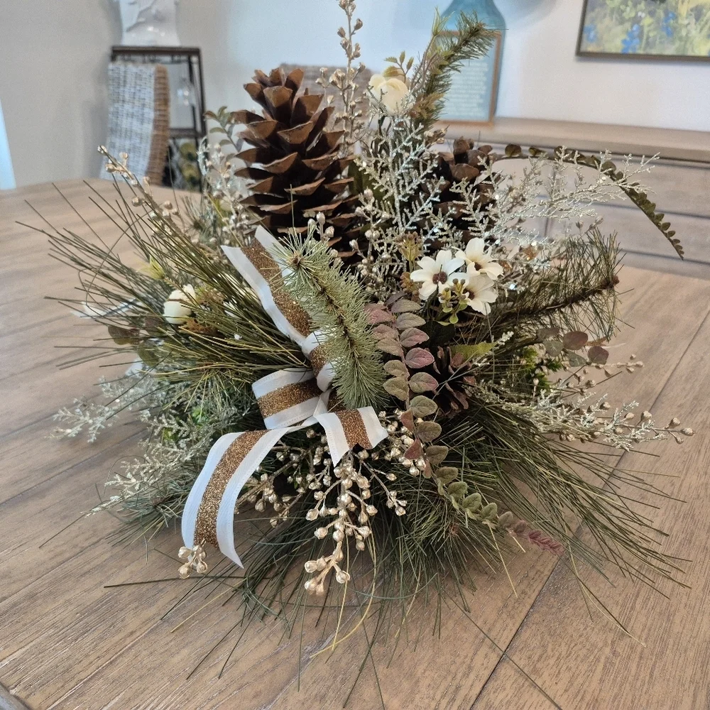 Stunning One Of A Kind Fall/Winter Custom Made Floral Centerpiece New